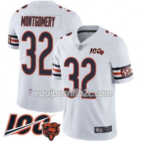 Camiseta Hombre NFL Chicago Bears David Montgomery 32 Nike Blanco 100th